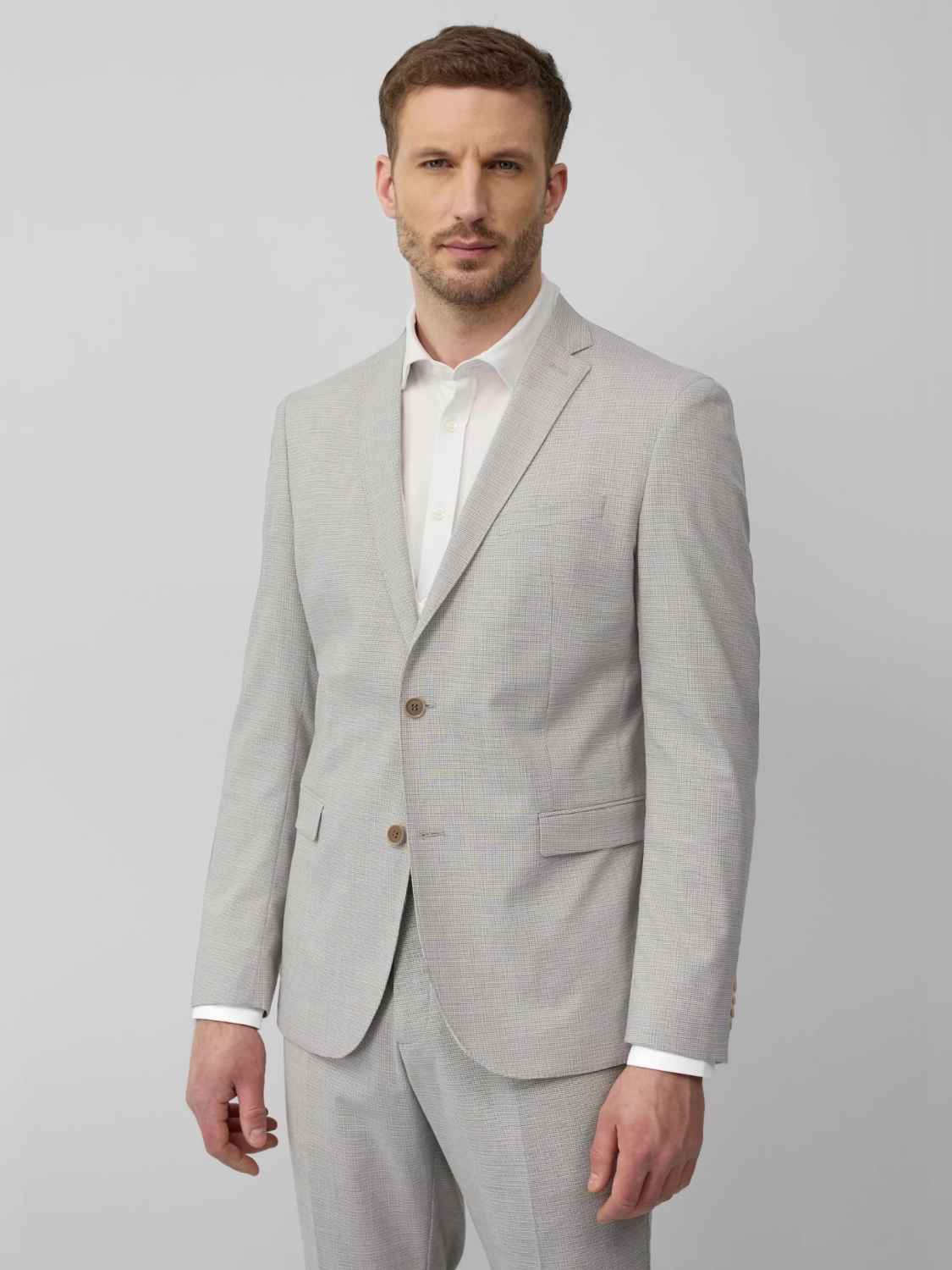 s.Oliver BLACK LABEL Sacou elegant barbati, croiala Slim fit, Gri deschis (SELECTATI MARIMEA: 48)