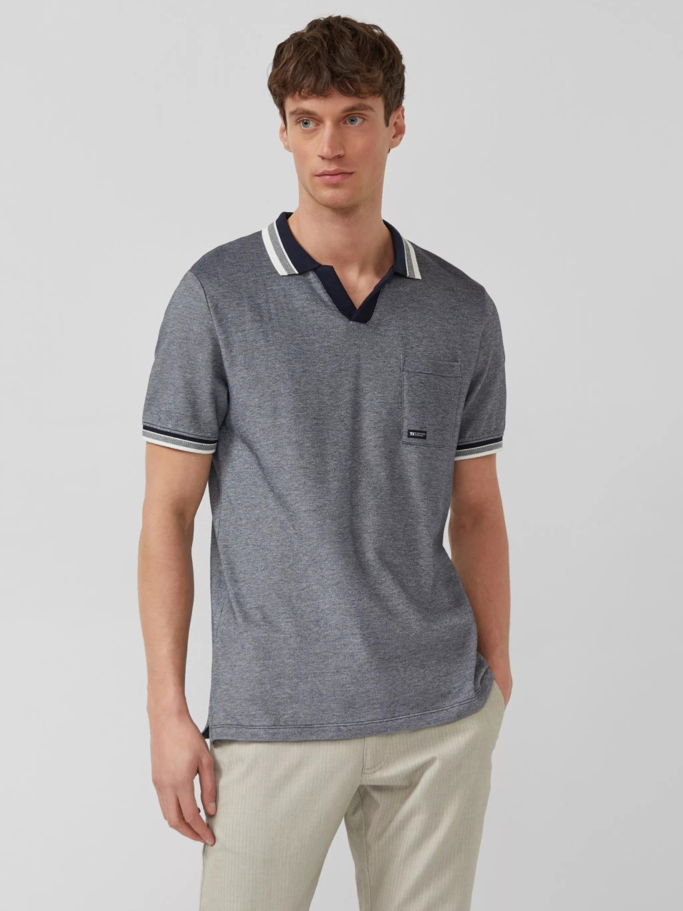 s.Oliver Tricou polo barbati cu anchior din bumbac piqué, Regular fit, Bleumarin inchis (SELECTATI MARIMEA: 3XL)