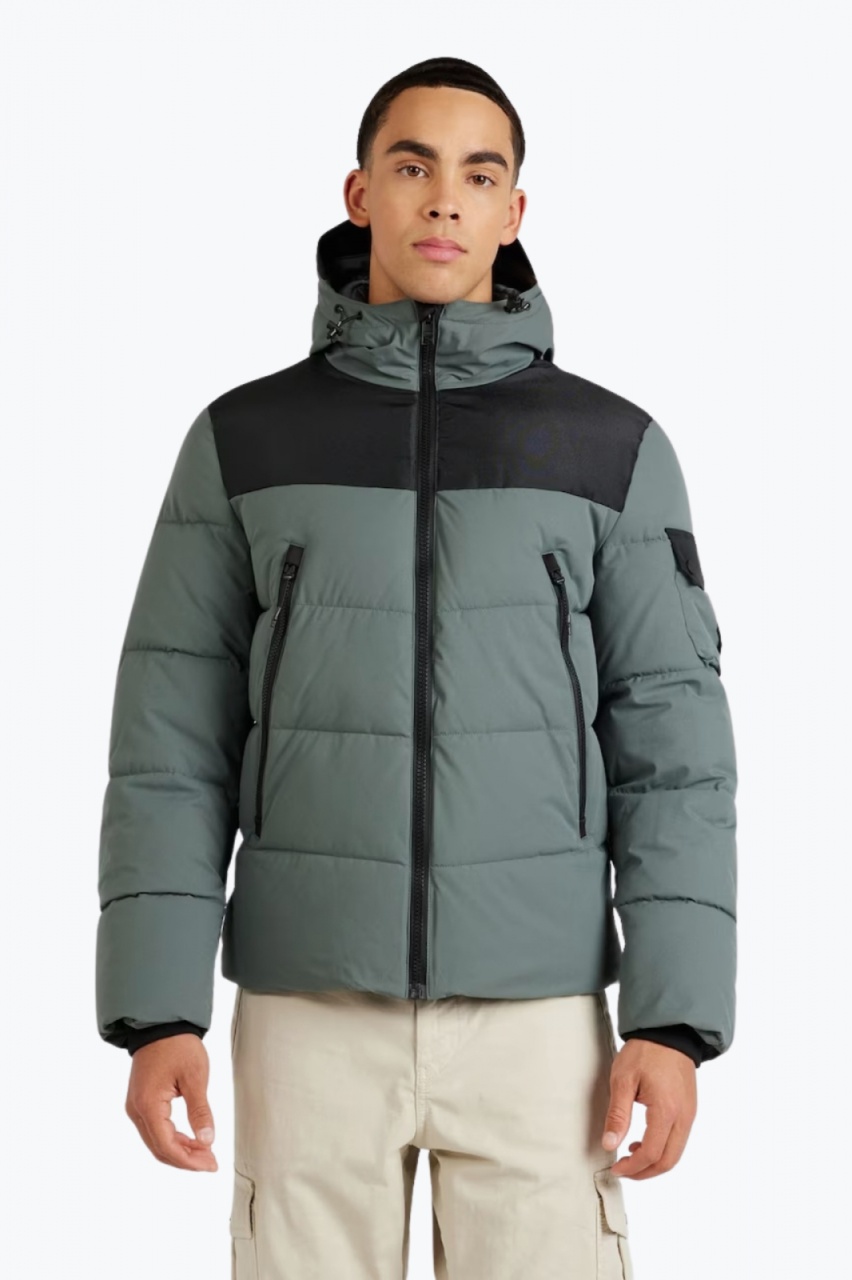 Geaca barbati cu gluga si buzunare oblice verde (SELECTATI MARIMEA: 3XL)