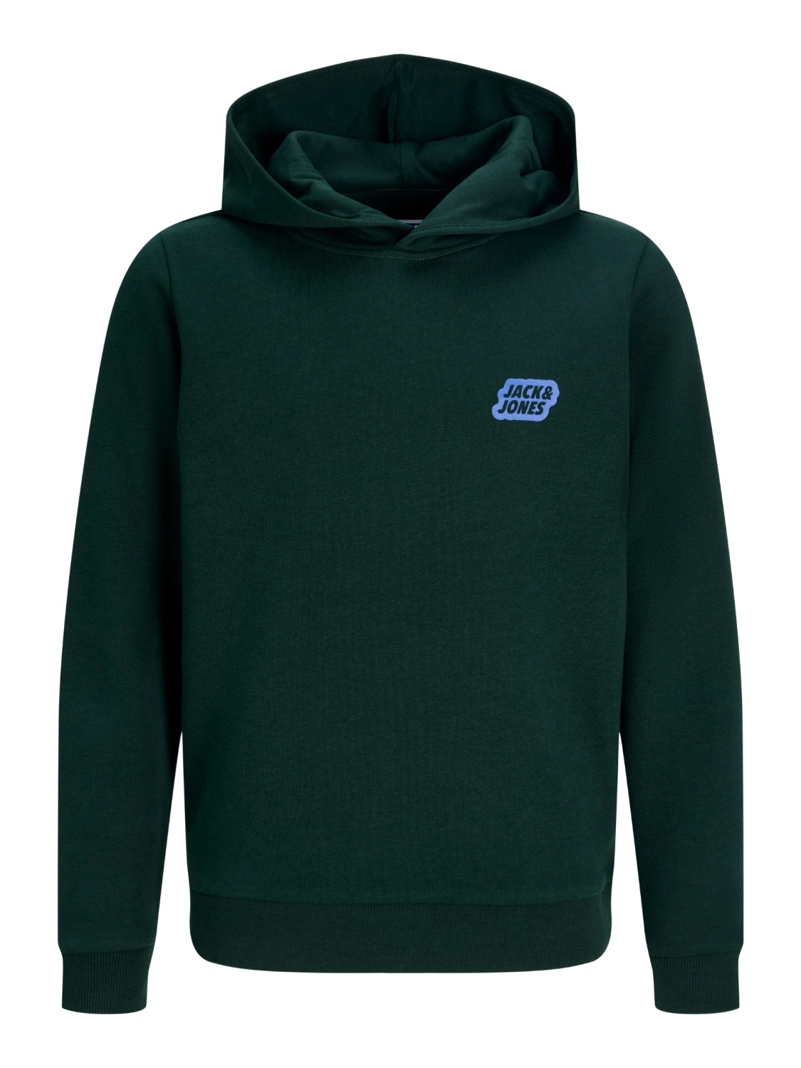 Jack & Jones Hanorac baieti cu gluga fara fermoar, Regular Fit, JJAMI, Verde inchis (SELECTATI MARIMEA: 176 cm)