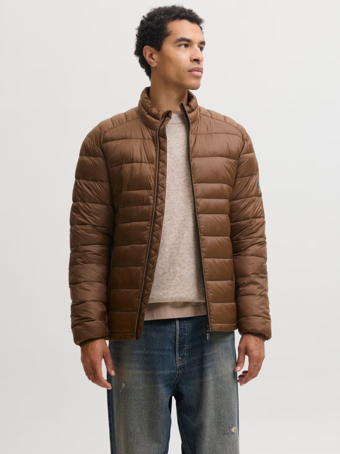 Jack & Jones Jacheta matlasata, barbati, fara gluga, Regular fit, JJEKINGSLEY, Maro (SELECTATI MARIMEA: M)