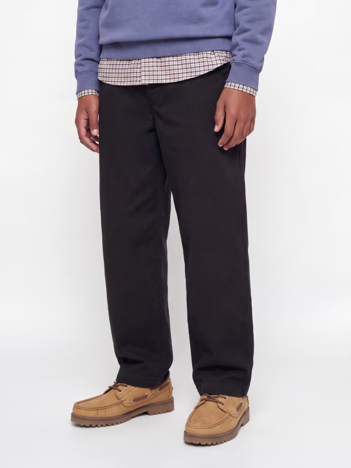 Jack & Jones Pantaloni jogger, din bumbac, baieti, cu talie inalta, JPSTEVAN, Negru (SELECTATI MARIMEA: 146 cm)