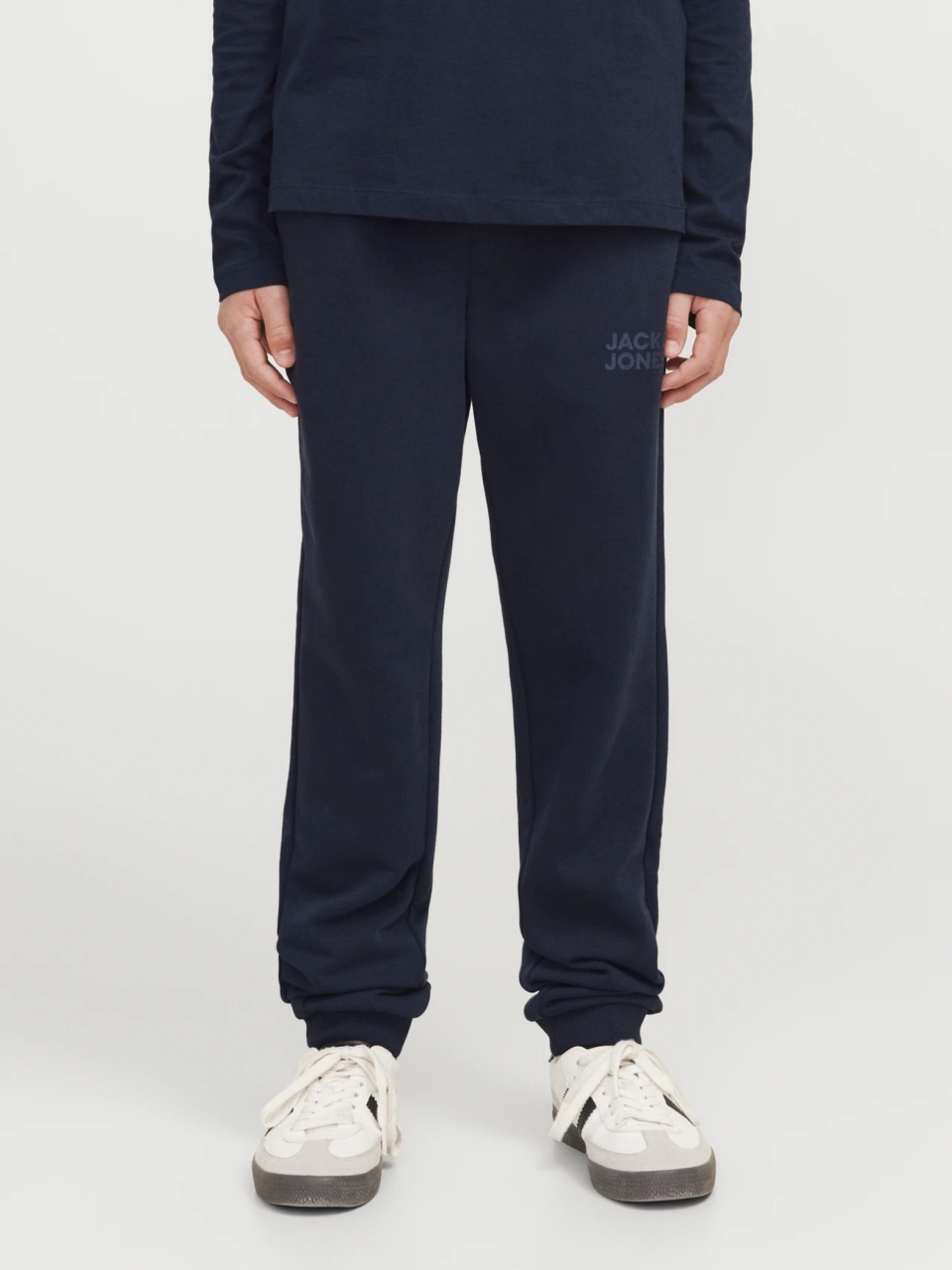 Jack & Jones Pantaloni lungi de trening, baieti, cu talie medie, Relaxed fit, Bleumarin inchis (SELECTATI MARIMEA: 140 cm)