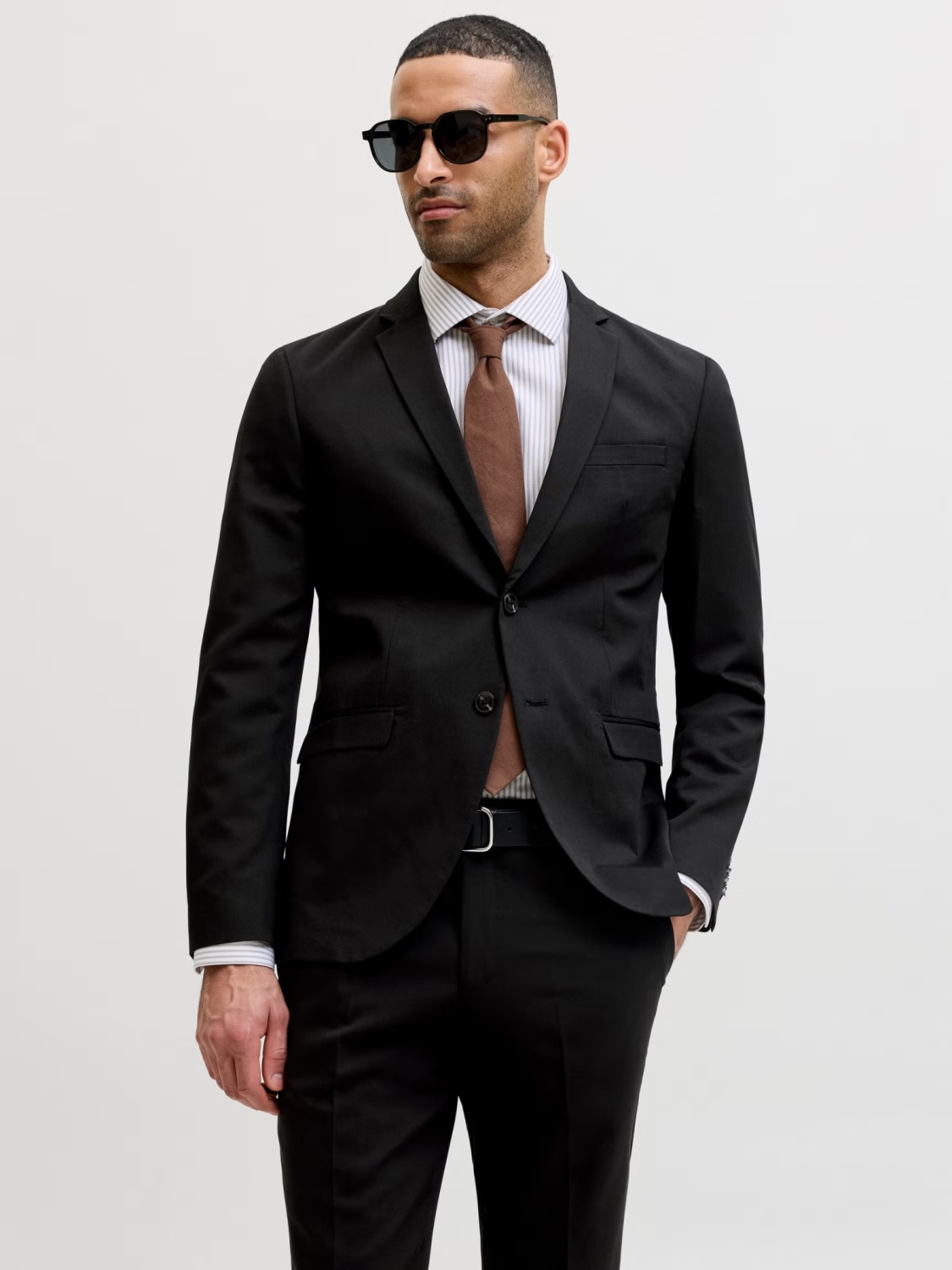 Jack & Jones Sacou barbati, JPRFRANCO, cu croiala Super Slim fit, Negru (SELECTATI MARIMEA: 50)