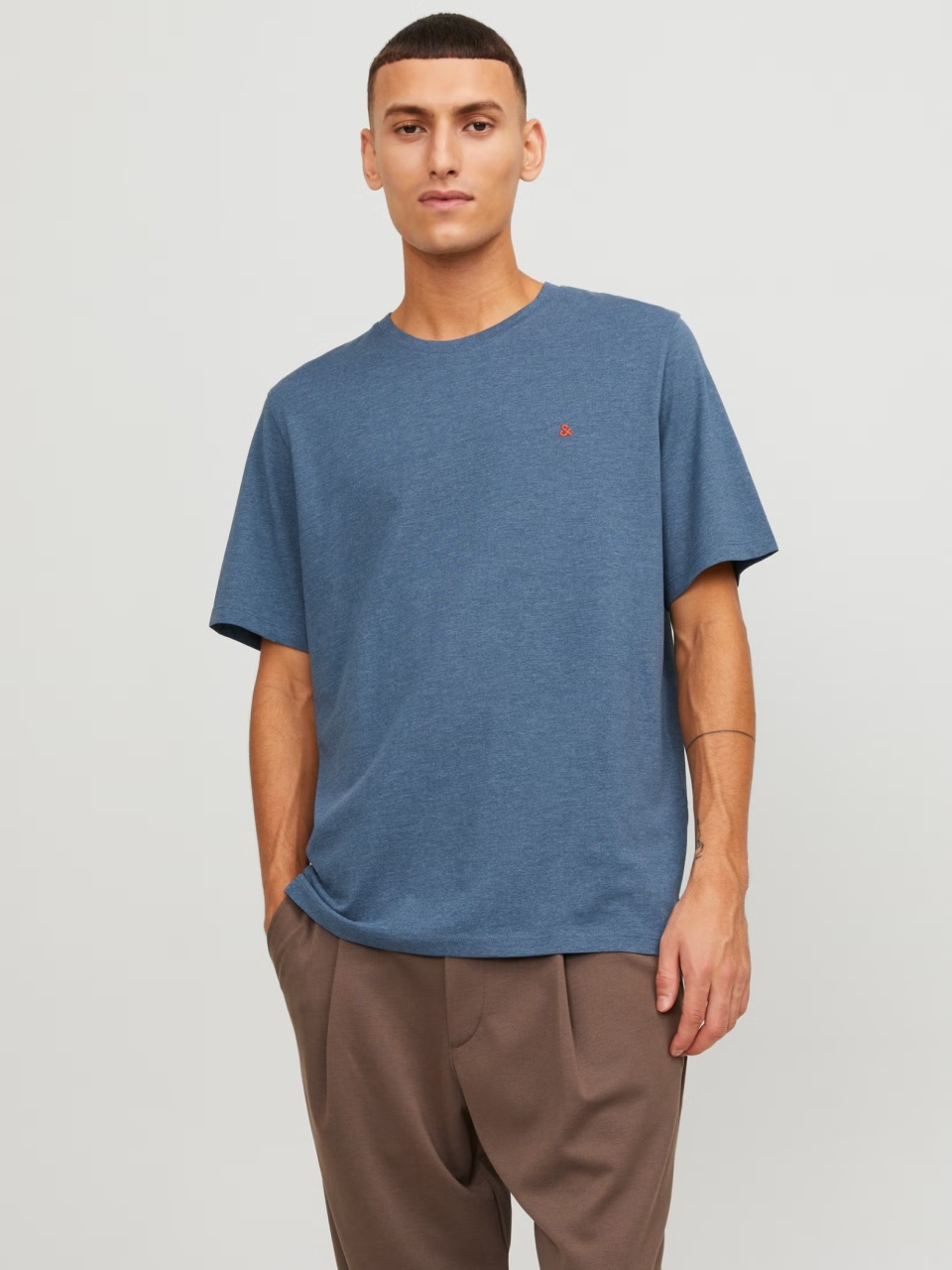 Jack & Jones Tricou barbati JJEPAULOS TEE SS, Standard Fit, Albastru inchis (SELECTATI MARIMEA: XL)