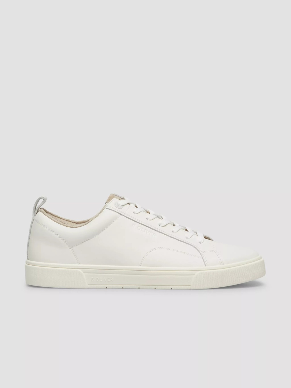 s.Oliver Sneakers barbati, casual din piele naturala, Alb (SELECTATI MARIMEA: 44)