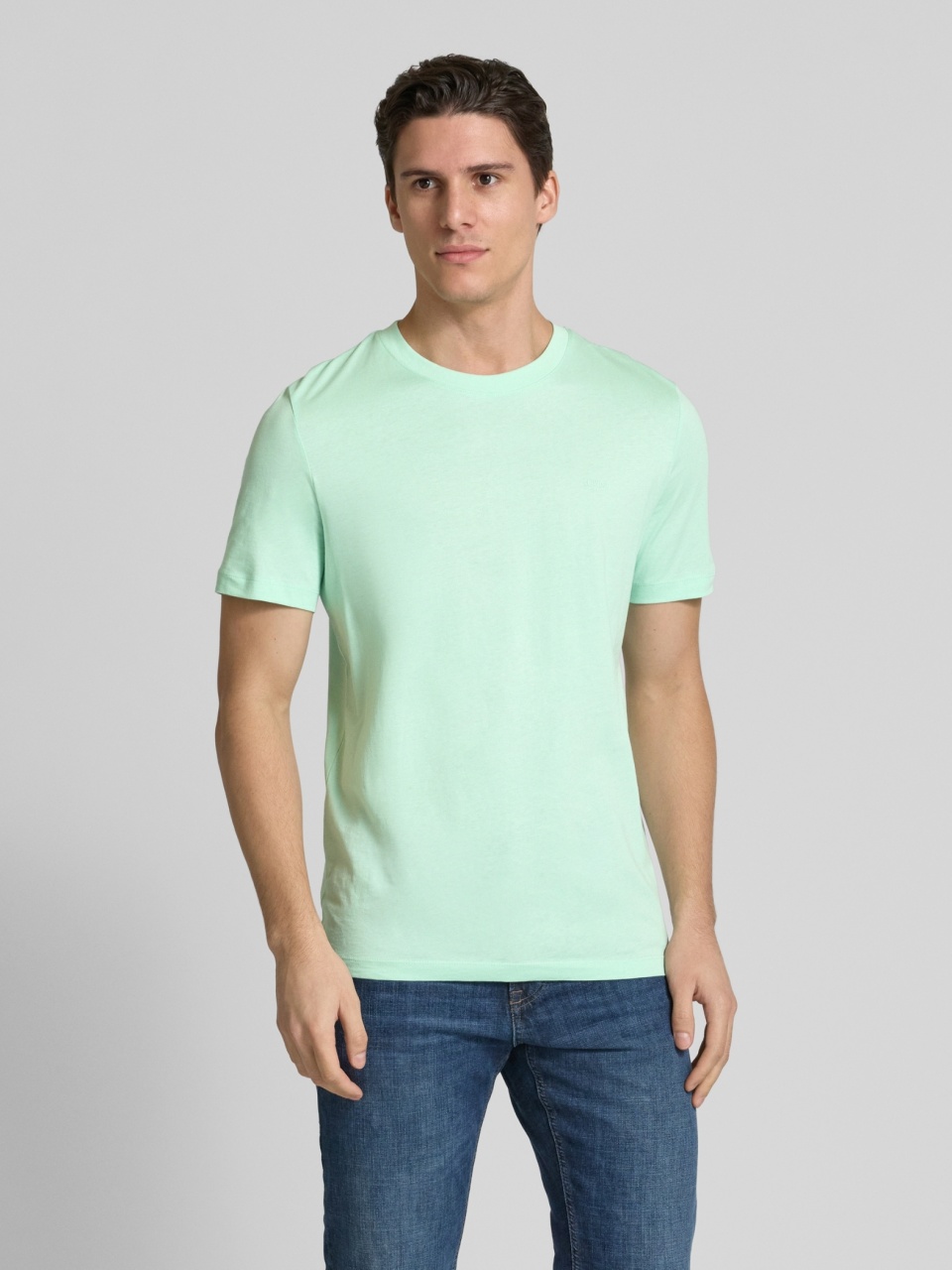 s.Oliver Tricou barbati cu croiala Regular fit, din bumbac, Verde menta (SELECTATI MARIMEA: 3XL)