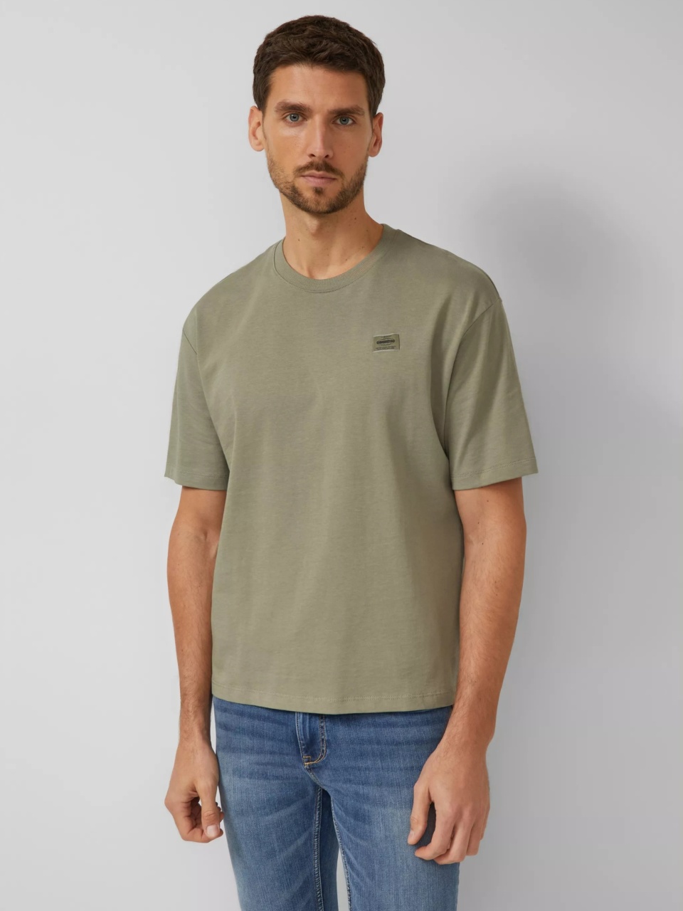 s.Oliver Tricou barbati, din jerseu gros de bumbac, Modern fit, Olive (SELECTATI MARIMEA: M)