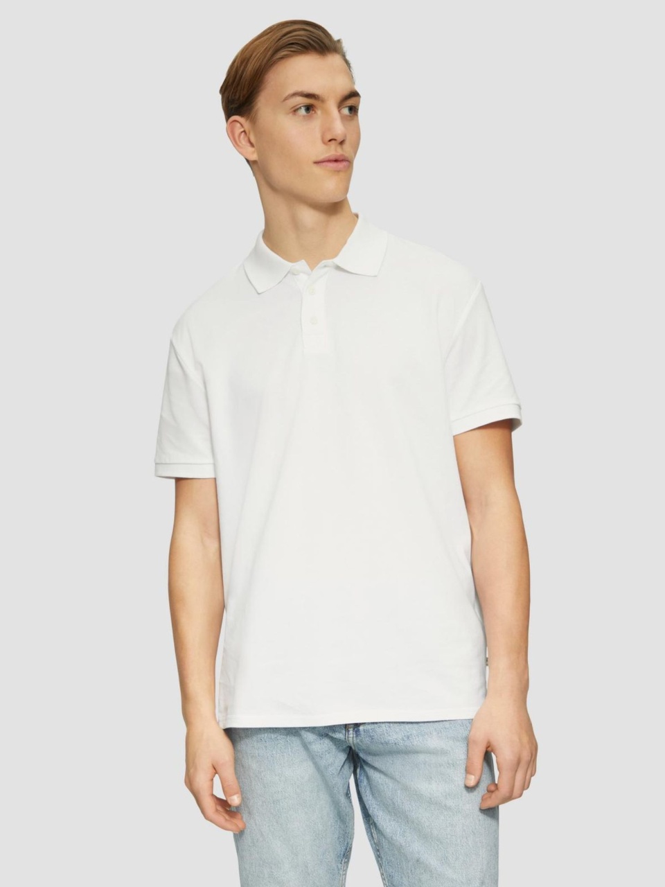 Tricou polo din bumbac, barbati, croiala Regular Fit, Alb (SELECTATI MARIMEA: M)