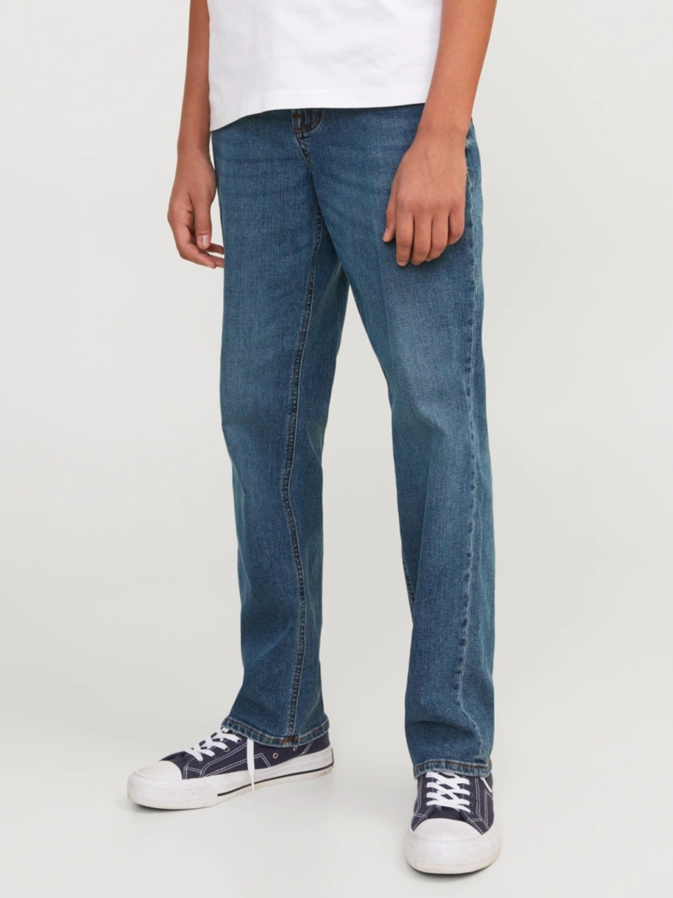 Jack & Jones Blugi baieti, CLARK, cu talie medie si croiala Regular fit, Albastru inchis (SELECTATI MARIMEA: 158 cm)