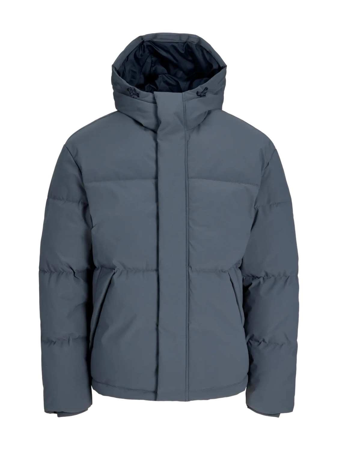 Jack & Jones Geaca barbati, PUFFER, cu gluga, JJESOHO, Gri albastrui (SELECTATI MARIMEA: 2XL)