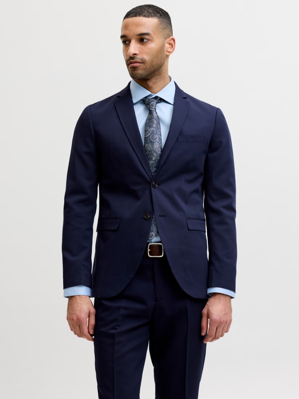 Jack & Jones Sacou barbati, JPRFRANCO, cu croiala Super Slim fit, Bleumarin inchis (SELECTATI MARIMEA: 52)