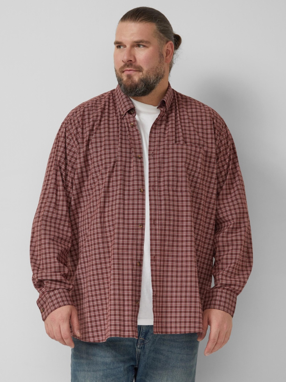 s.Oliver Big Sizes Camasa casual, barbati big sizes, cu imprimeu in carouri, Regular fit, Rosu (SELECTATI MARIMEA: 5XL)