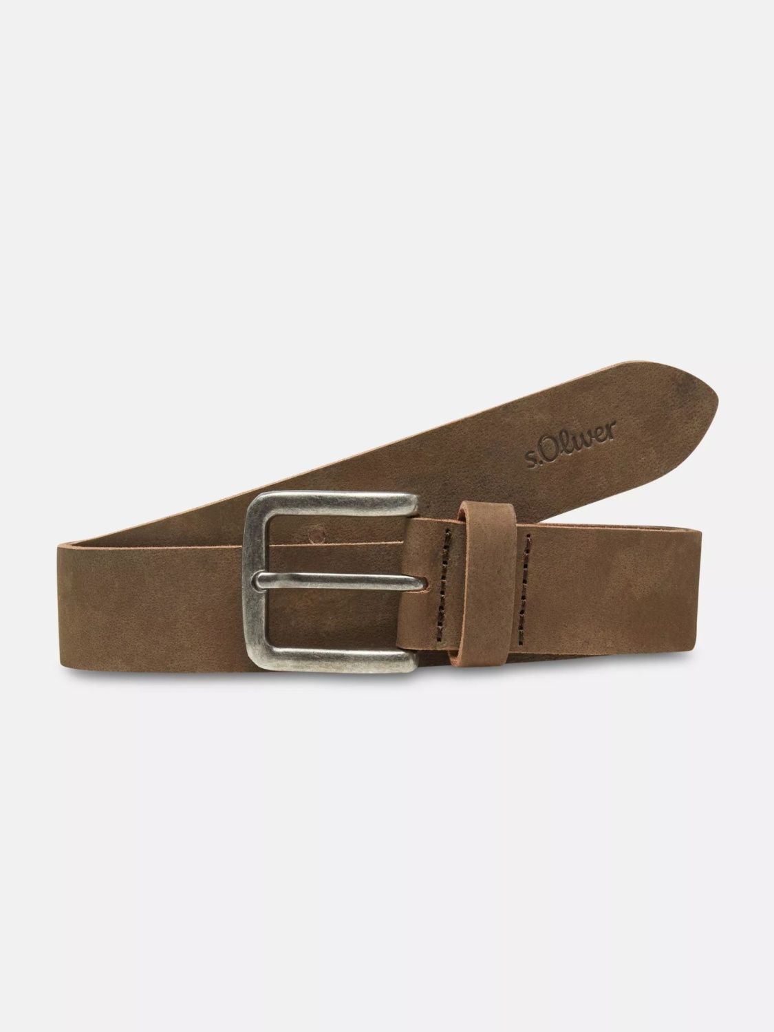 s.Oliver Curea barbati, din piele naturala, catarama cu stift, Maro (SELECTATI MARIMEA: 95 cm)