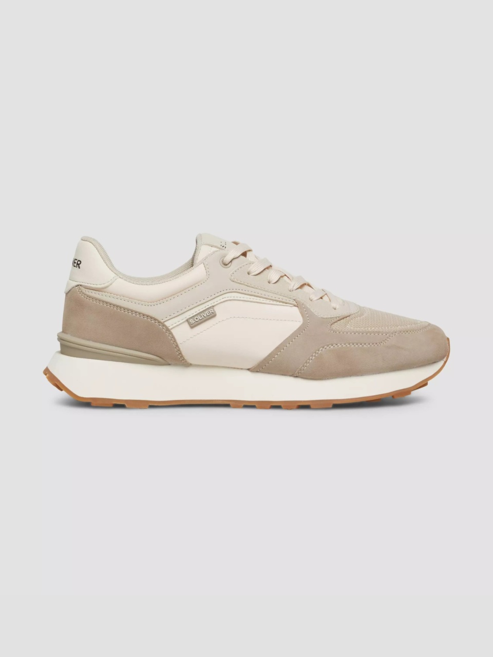 s.Oliver Sneakers casual barbati cu siret, Bej (SELECTATI MARIMEA: 46)