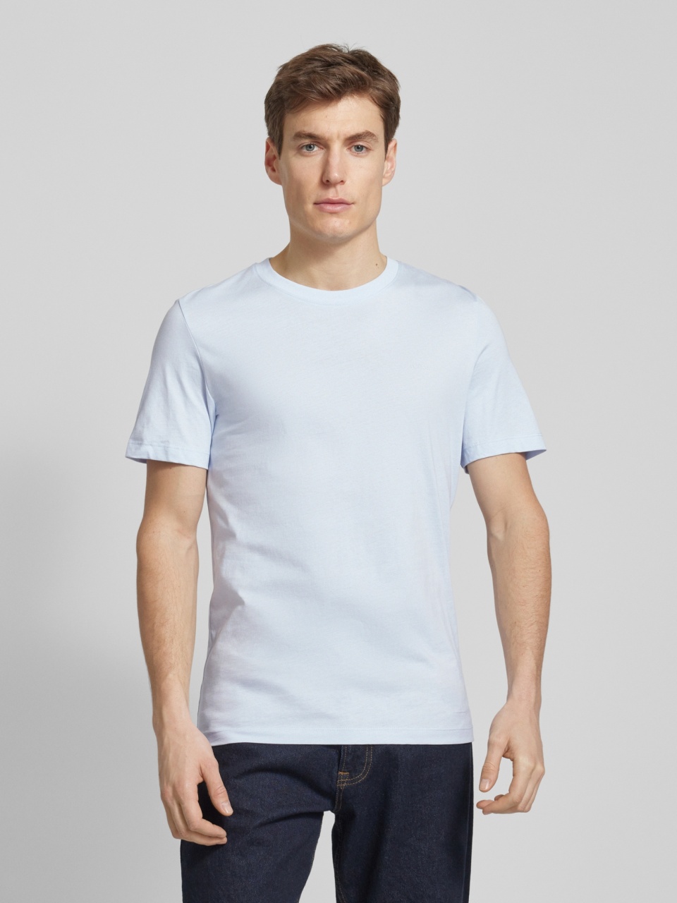 s.Oliver Tricou barbati cu croiala Regular fit, din bumbac, Albastru deschis (SELECTATI MARIMEA: 3XL)