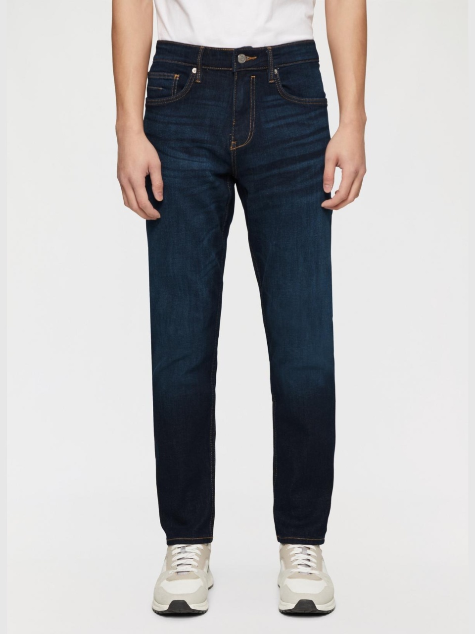 Blugi barbati Nelio, cu talie medie si croiala Slim Fit, Slim Leg, Bleumarin inchis (SELECTATI MARIMEA: 36, SELECTATI LUNGIMEA: 30)