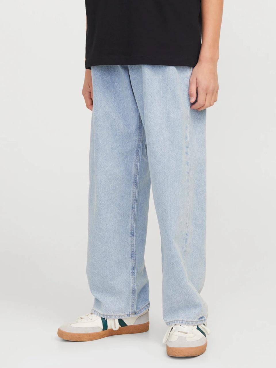 Jack & Jones Blugi baieti, ALEX, cu talie inalta si croiala Baggy Fit, Albastru deschis (SELECTATI MARIMEA: 176 cm)