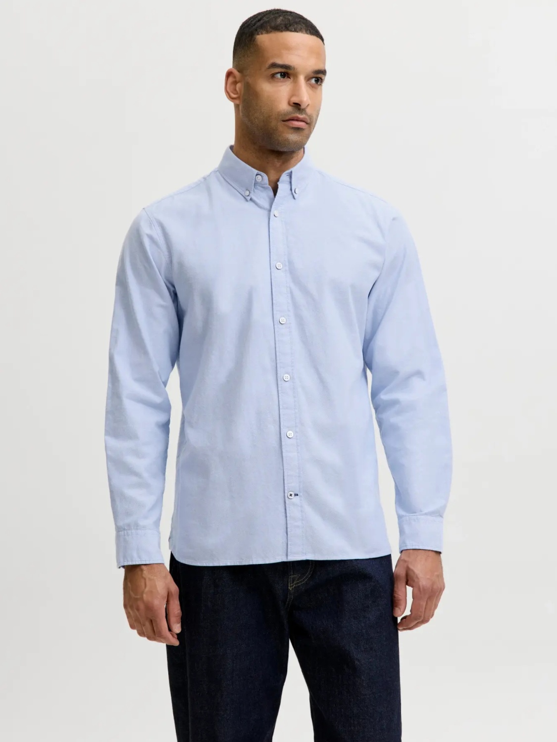 Jack & Jones Camasa barbati, din bumbac, Regular fit, JJOXFORD, Albastru (SELECTATI MARIMEA: S)