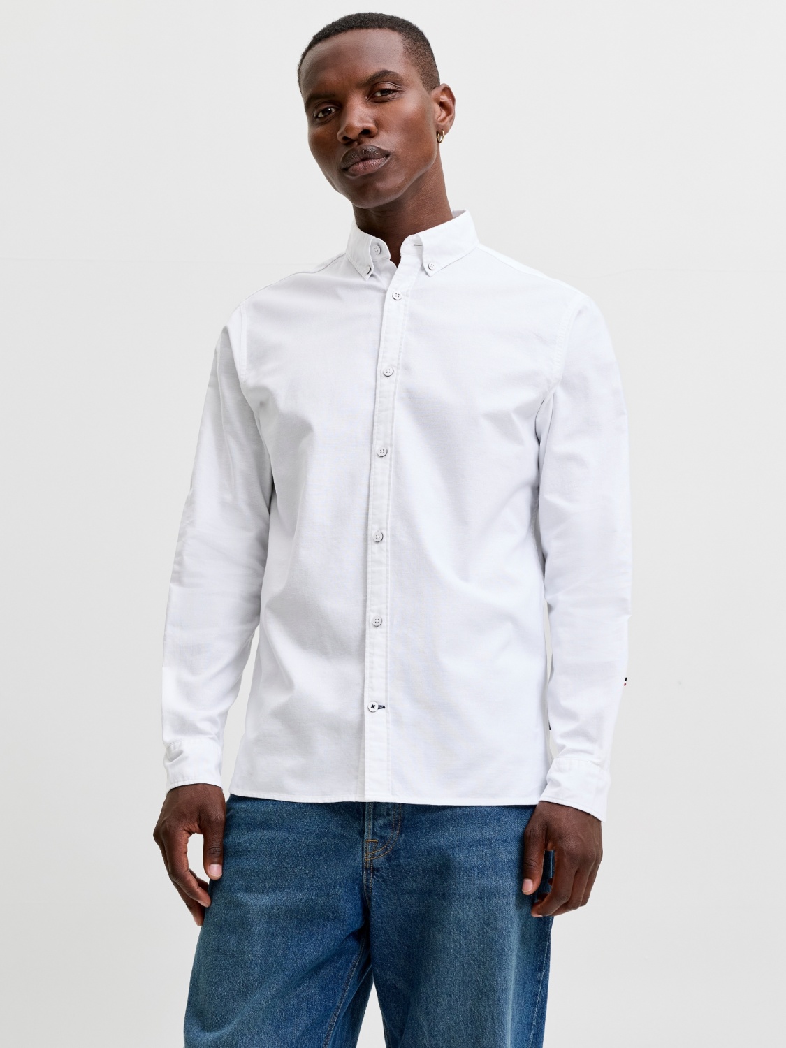 Jack & Jones Camasa barbati, din bumbac, Regular fit, JJOXFORD, Alb (SELECTATI MARIMEA: S)
