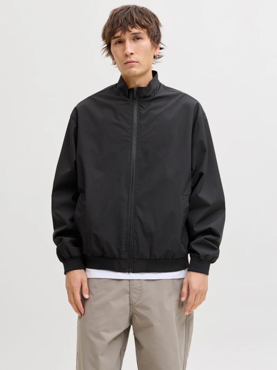 Jack & Jones Jacheta bomber barbati, Regular fit, Negru (SELECTATI MARIMEA: XL)