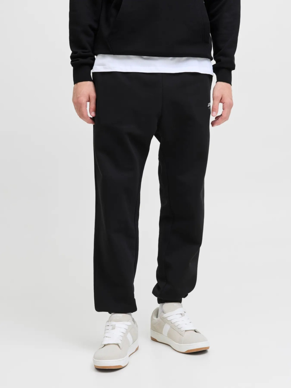 Jack & Jones Pantaloni de trening barbati, cu talie medie, Relaxed Fit, JPSTKANE SOHO, Negru (SELECTATI MARIMEA: XL)