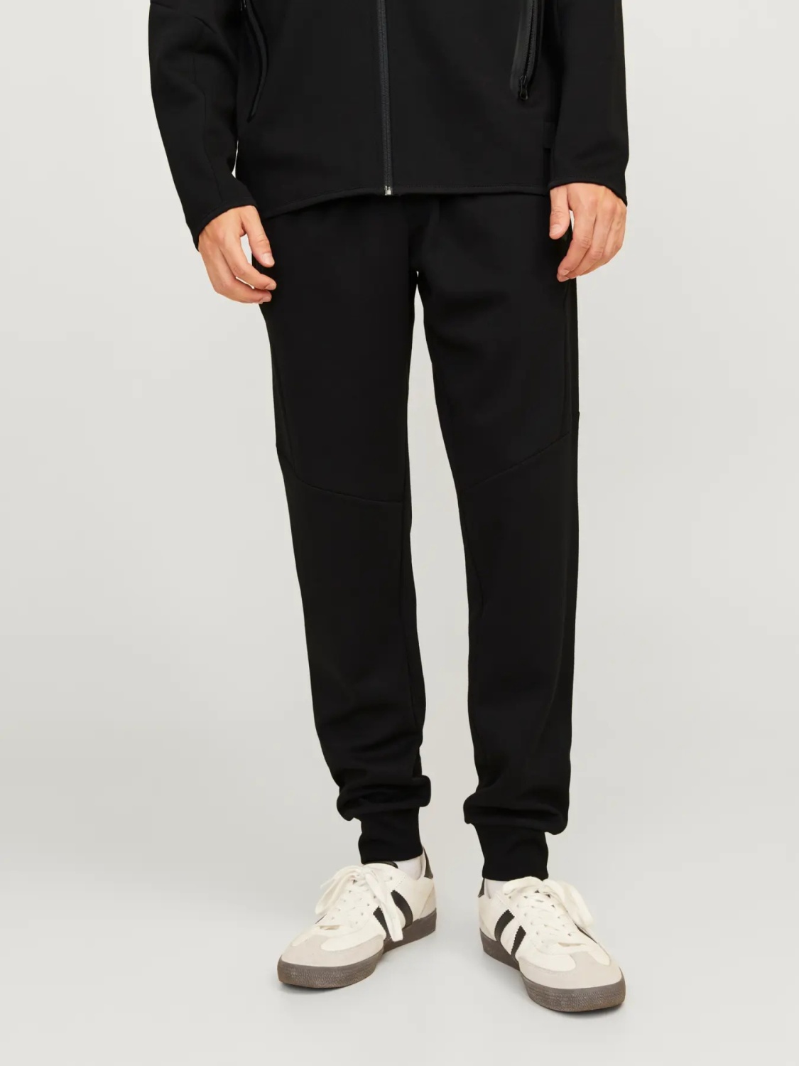 Jack & Jones Pantaloni de trening barbati, cu talie medie, Slim fit, JPSTWILL FUSION, Negru (SELECTATI MARIMEA: 2XL)