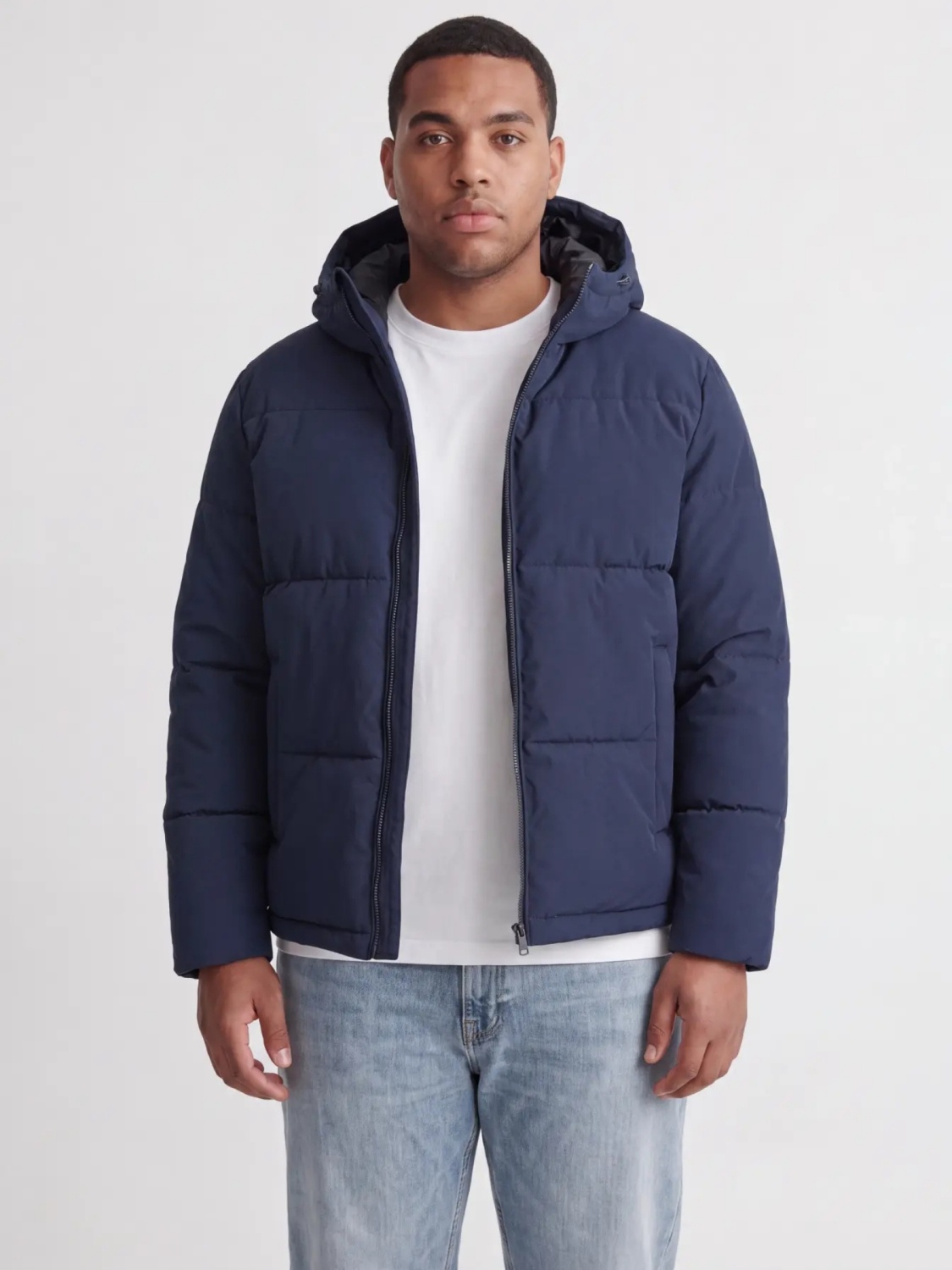 Jack & Jones Plus Geaca barbati big sizes, cu gluga, Regular fit, JJGALAXY, Bleumarin inchis (SELECTATI MARIMEA: 8XL)