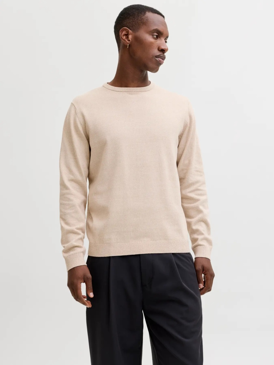 Jack & Jones Pulover barbati cu decolteu la baza gatului, Bej (SELECTATI MARIMEA: XL)
