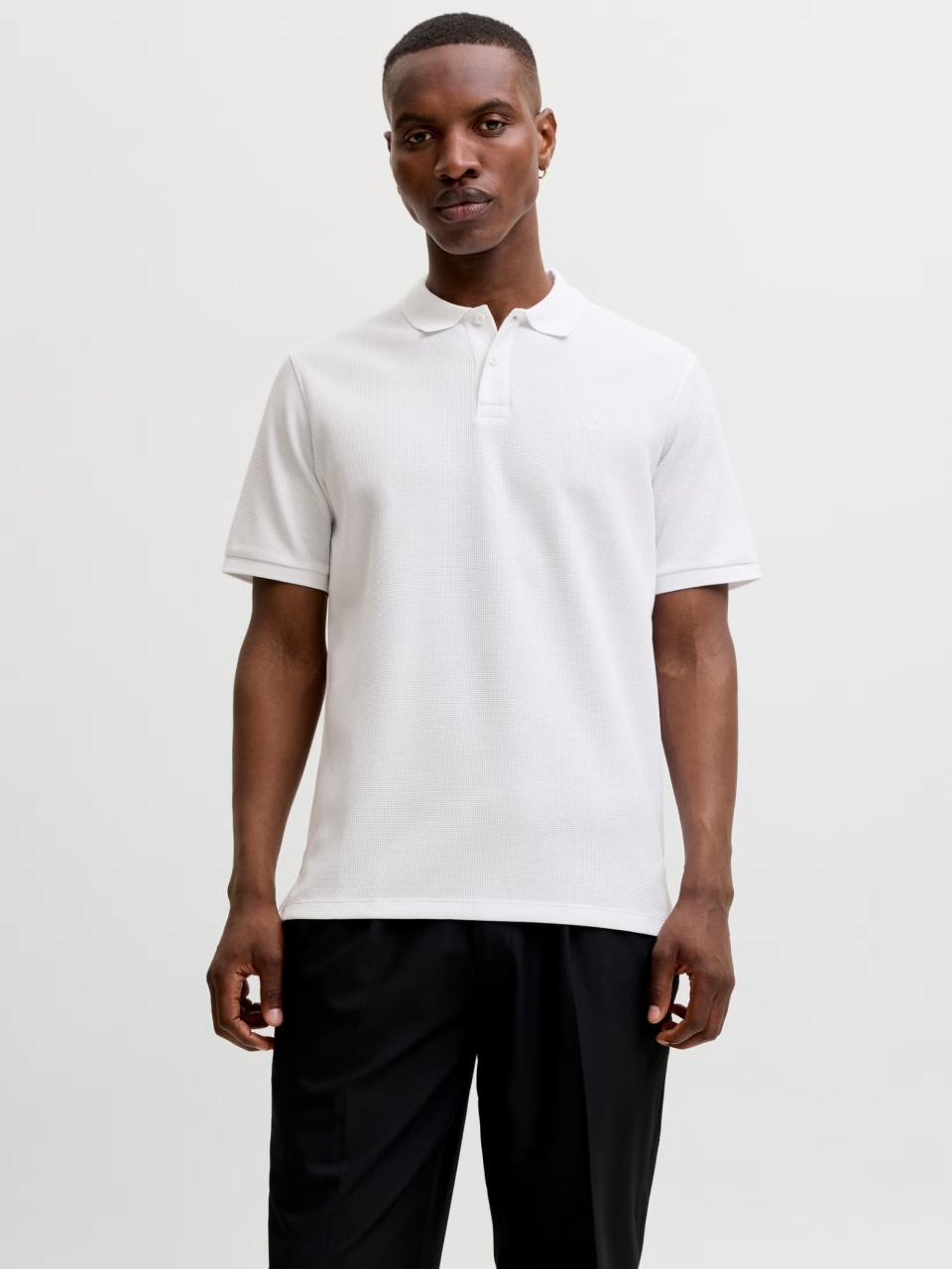 Jack & Jones Tricou polo barbati, din amestec de bumbac, Regular Fit, JJEAUSTIN, Alb (SELECTATI MARIMEA: S)