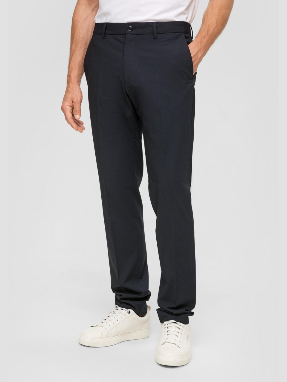 s.Oliver BLACK LABEL Pantaloni costum barbati cu croiala Regular Fit, Bleumarin (SELECTATI MARIMEA: 52)