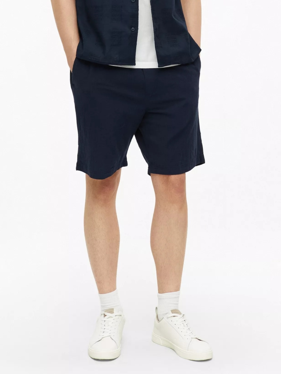 s.Oliver Pantaloni scurti barbati, din bumbac, Relaxed fit, Straight leg, Detroit, Bleumarin inchis (SELECTATI MARIMEA: XL)
