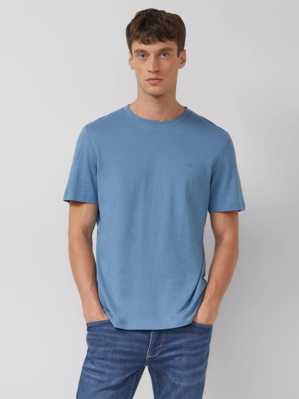 s.Oliver Tricou barbati din bumbac, Regular fit, Albastru inchis (SELECTATI MARIMEA: 3XL)
