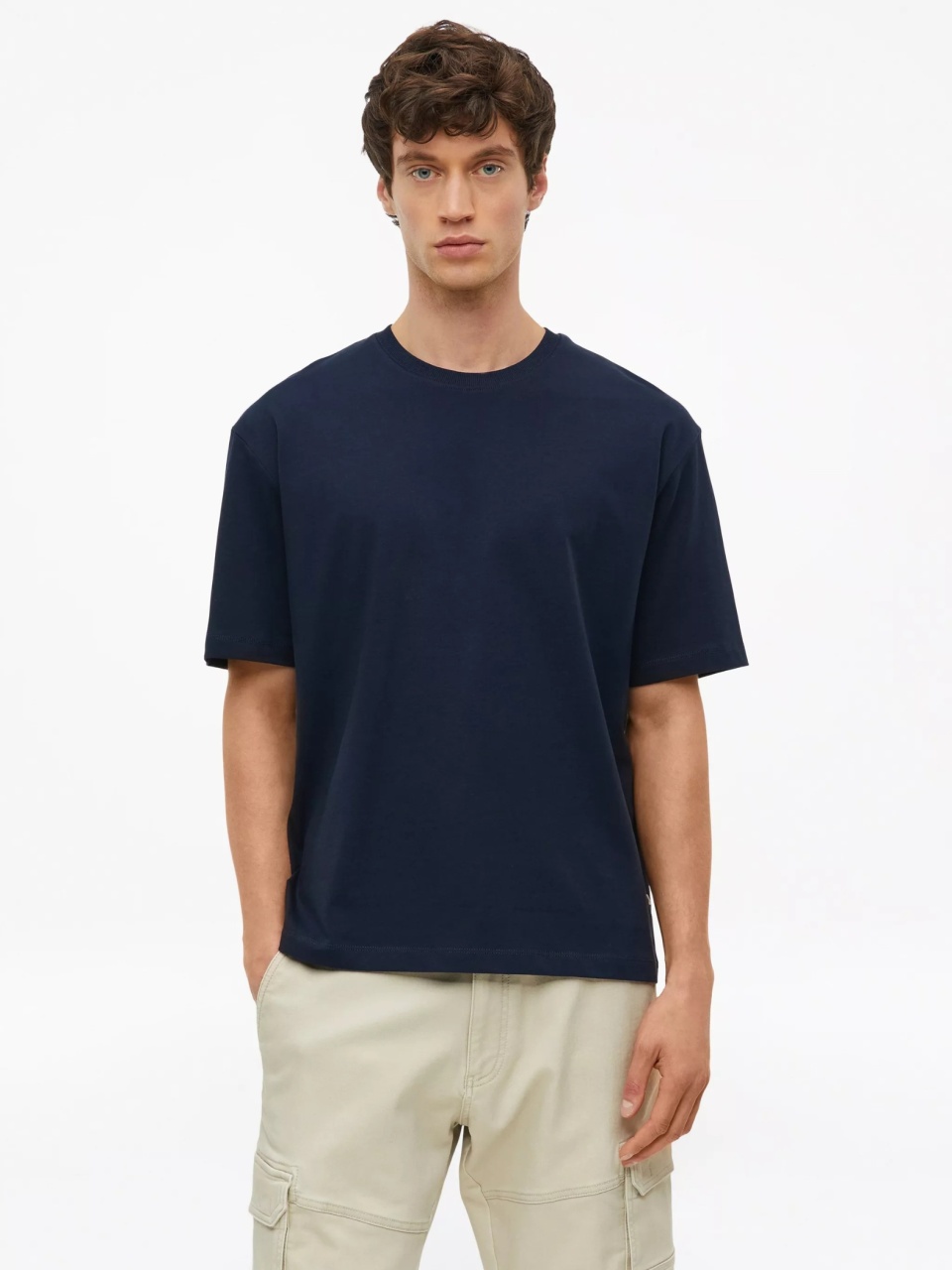 s.Oliver Tricou barbati la baza gatului, din jerseu gros de bumbac, Modern fit, Bleumarin inchis (SELECTATI MARIMEA: 2XL)