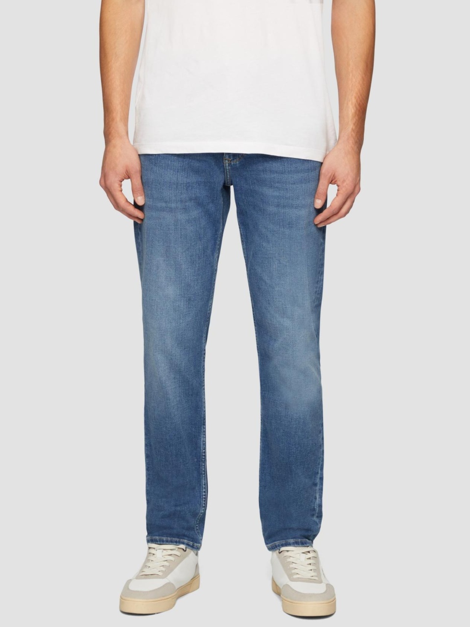 Blugi barbati Nelio, cu talie medie, croiala Slim Fit, Slim Leg, Albastru inchis (SELECTATI MARIMEA: 34, SELECTATI LUNGIMEA: 34)