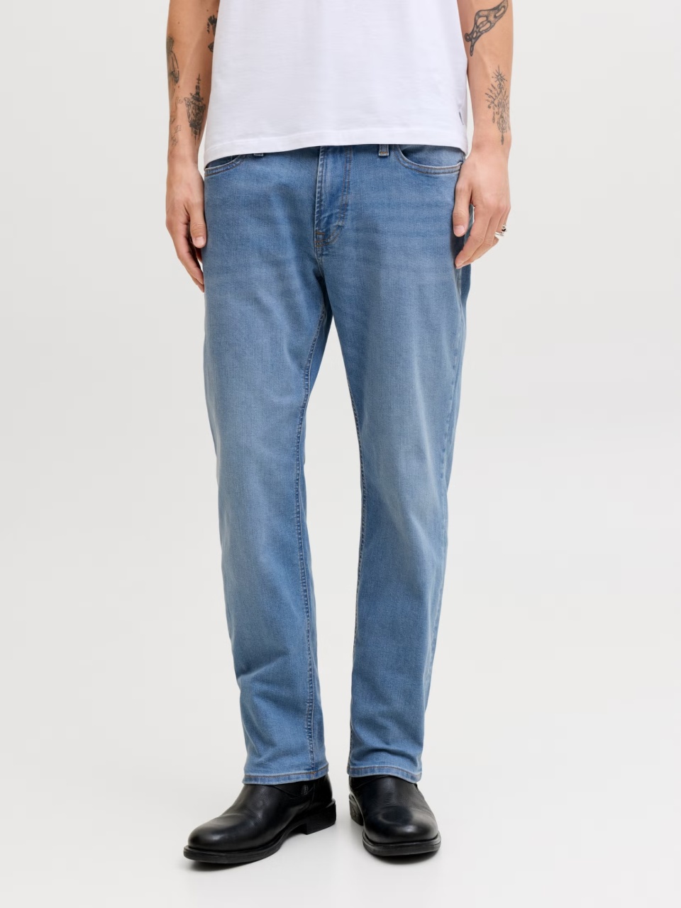 Jack & Jones Blugi barbati CLARK, cu talie medie si croiala Regular fit, Albastru (SELECTATI MARIMEA: 33, SELECTATI LUNGIMEA: 32)