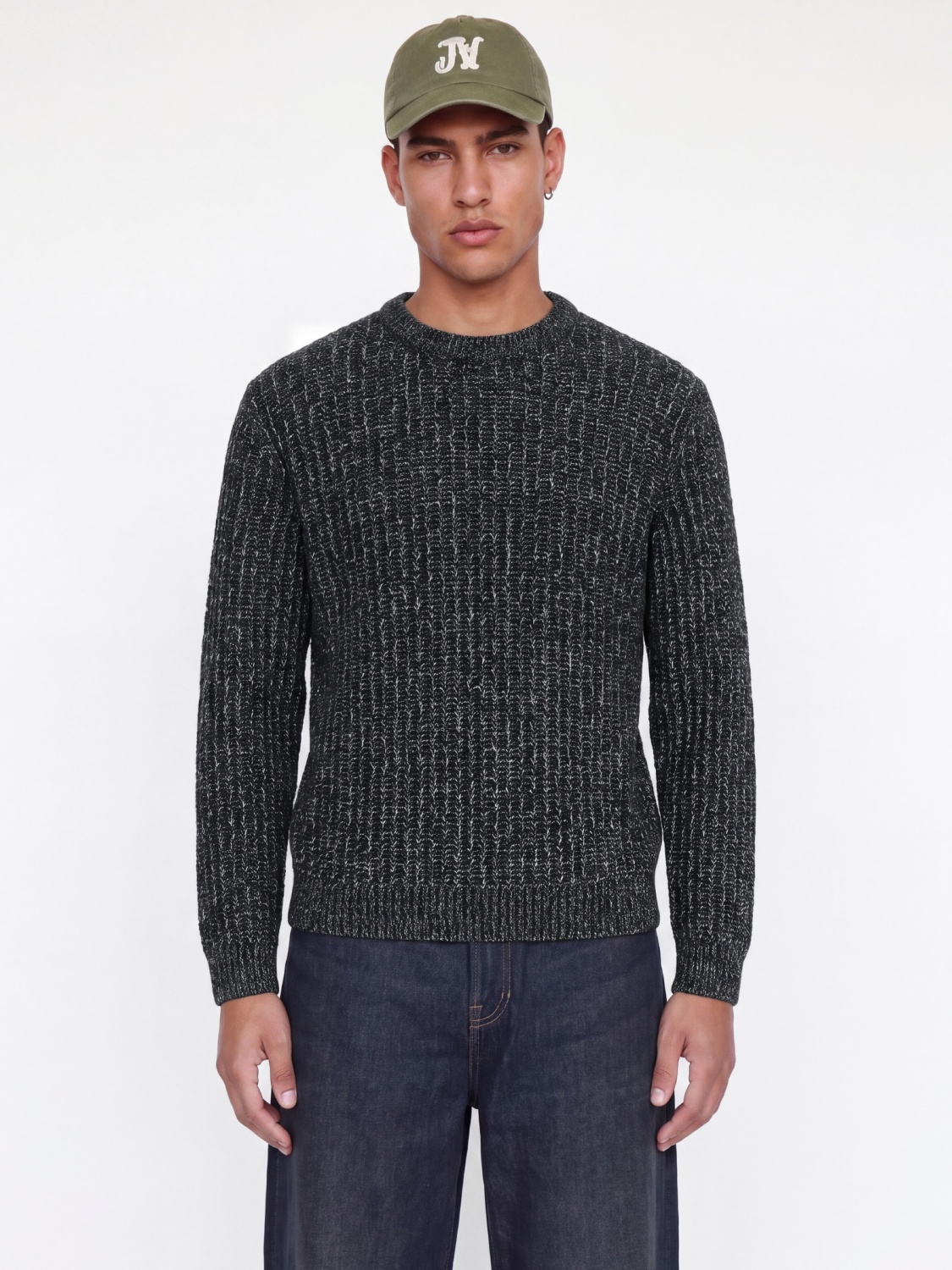 Jack & Jones Pulover tricotat, barbati cu decolteu la baza gatului, Regular fit, JJJAXON, Bleumarin inchis (SELECTATI MARIMEA: XL)