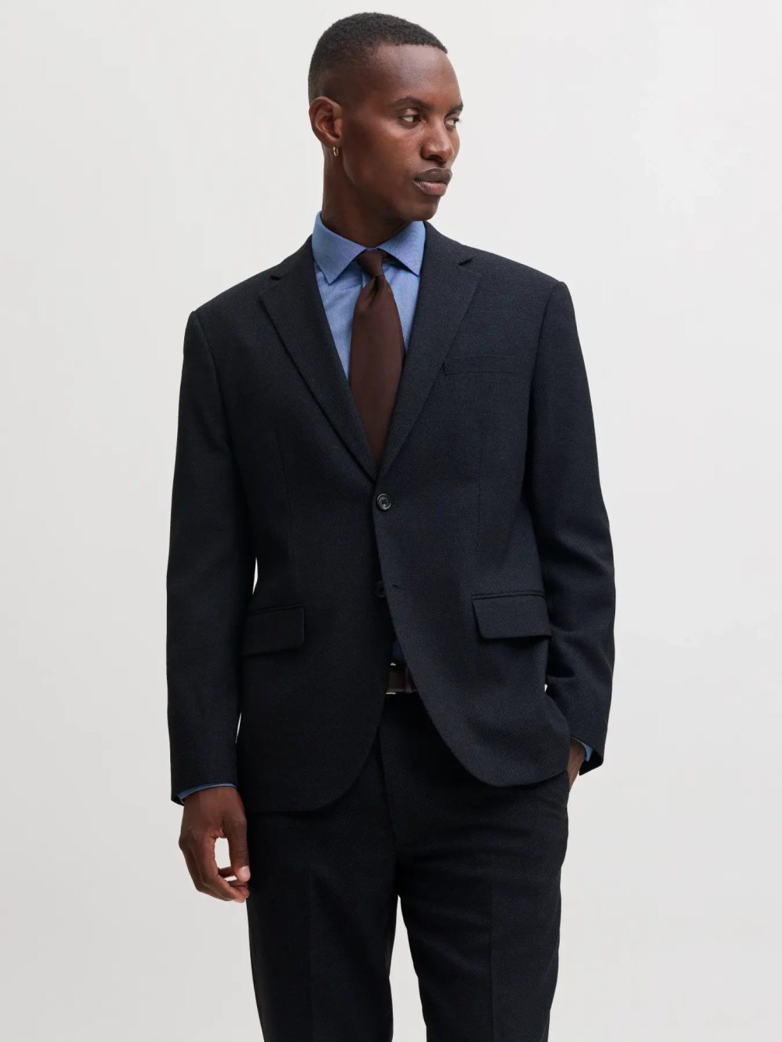 Jack & Jones Sacou barbati, din amestec de lana, Slim fit, JPRSOLARIS, Bleumarin inchis (SELECTATI MARIMEA: 54)