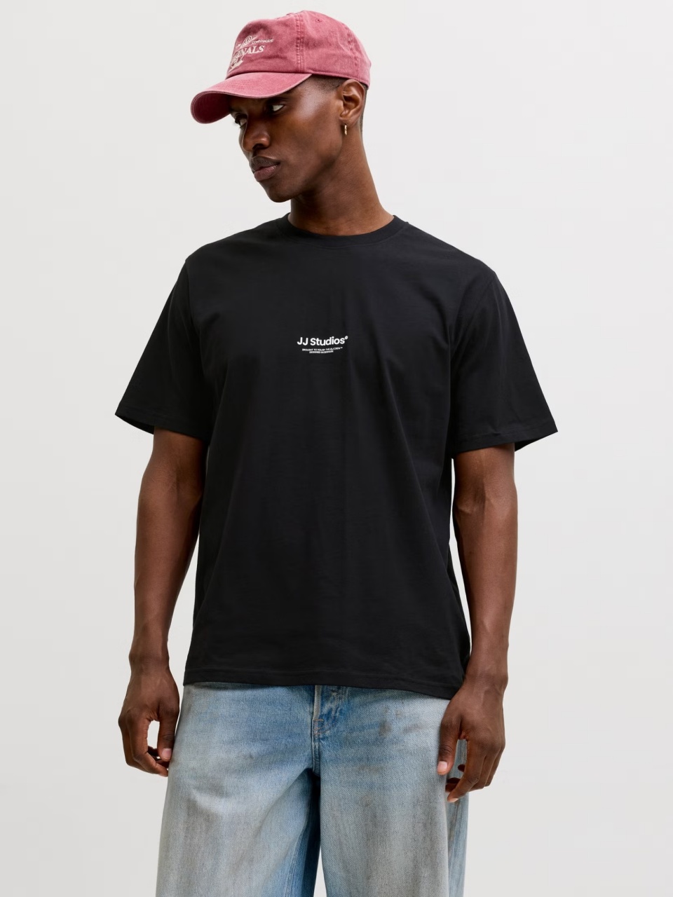 Jack & Jones Tricou barbati, JJESOHO TEE SS, la baza gatului, Relaxed Fit, Negru (SELECTATI MARIMEA: L)