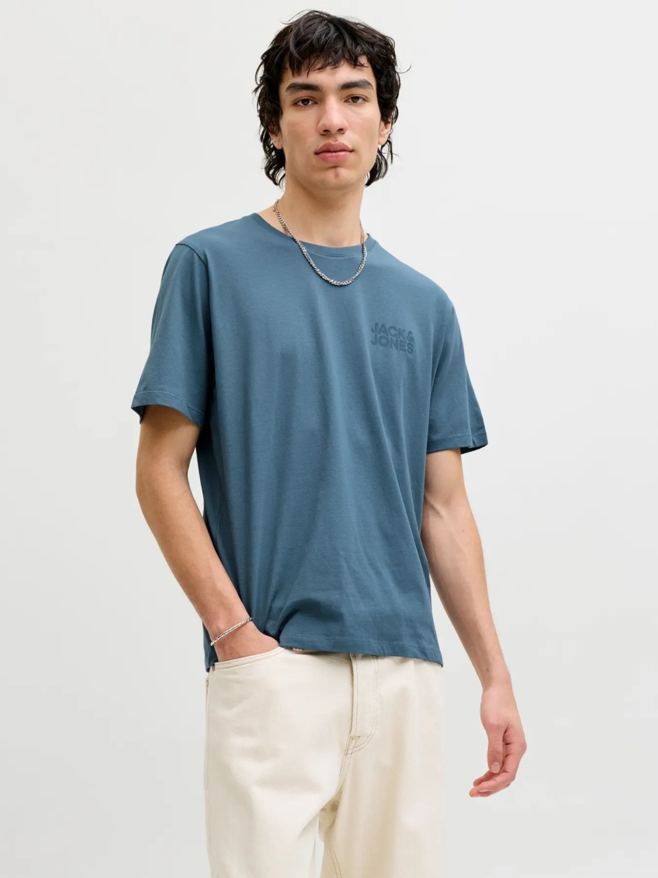 Jack & Jones Tricou simplu, barbati, din 100% bumbac, Regular Fit, JJECORP, Albastru inchis (SELECTATI MARIMEA: XL)