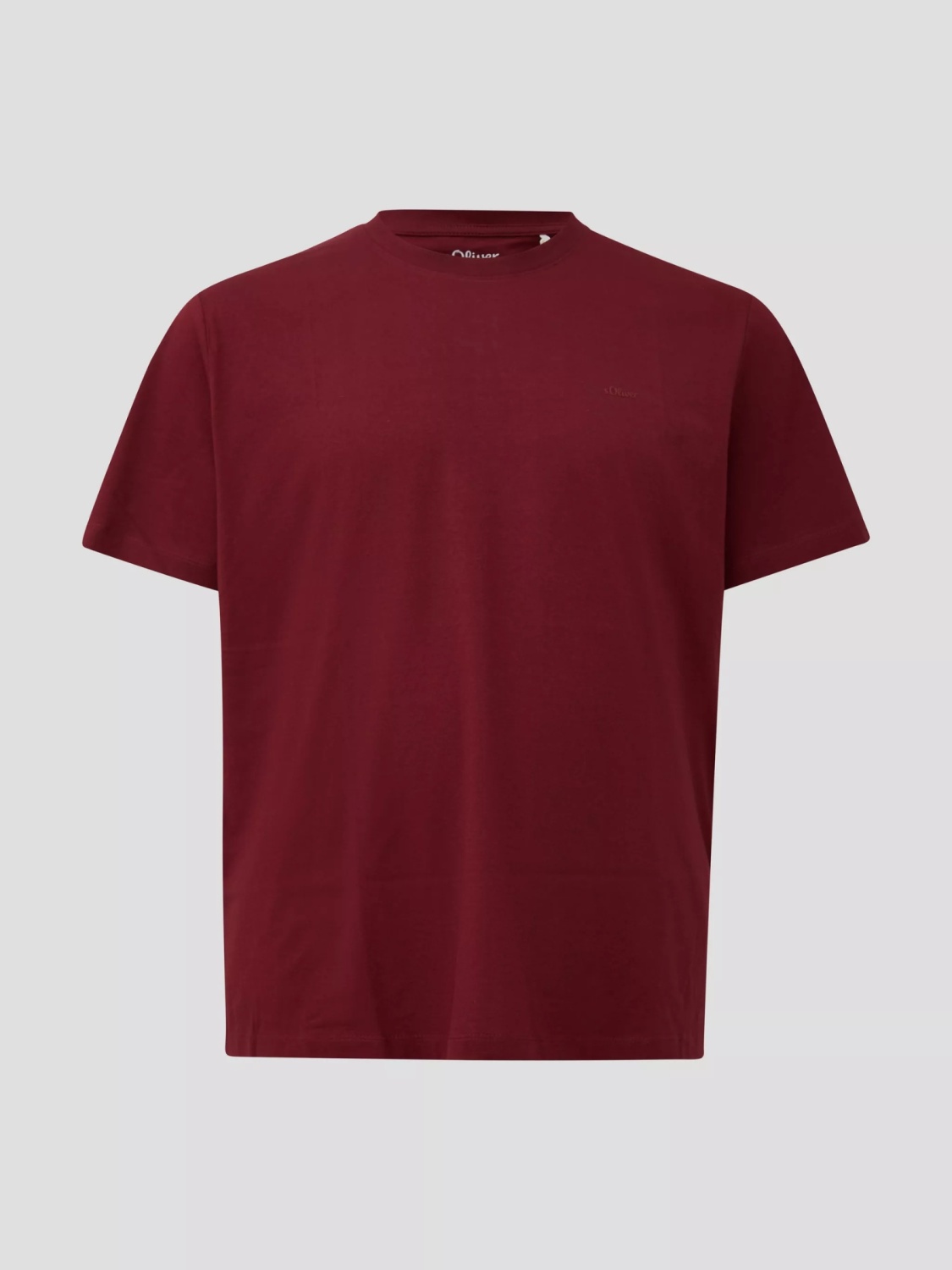 s.Oliver Big Sizes Tricou barbati big sizes, la baza gatului, din jerseu de bumbac, Rosu (SELECTATI MARIMEA: 2XL)