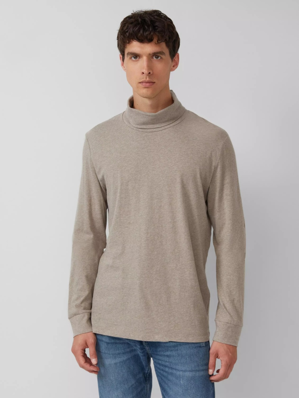 s.Oliver Bluza barbati, cu guler si croiala Regular Fit, Bej (SELECTATI MARIMEA: 3XL)