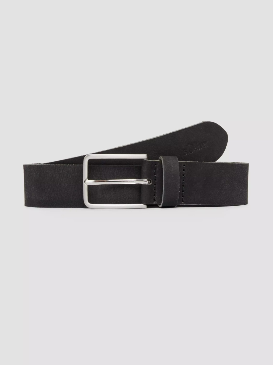 s.Oliver Curea barbati din piele intoarsa, catarama clasica cu stift, Negru (SELECTATI MARIMEA: 90 cm)