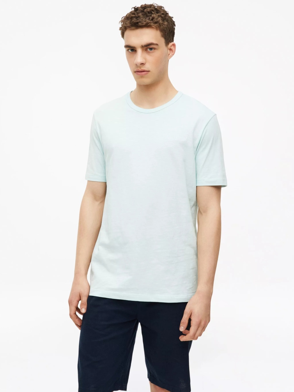 s.Oliver Tricou barbati din bumbac, cu imprimeu, Regular fit, Turcoaz deschis (SELECTATI MARIMEA: XL)