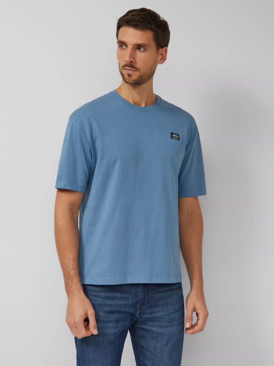 s.Oliver Tricou barbati, din jerseu gros de bumbac, Modern fit, Albastru (SELECTATI MARIMEA: XL)