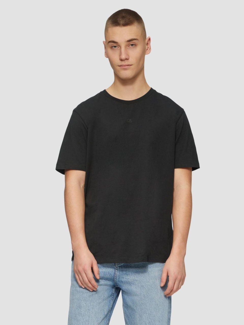 Tricou cu maneca scurta, barbati, la baza gatului, croiala Regular Fit, Negru (SELECTATI MARIMEA: XL)