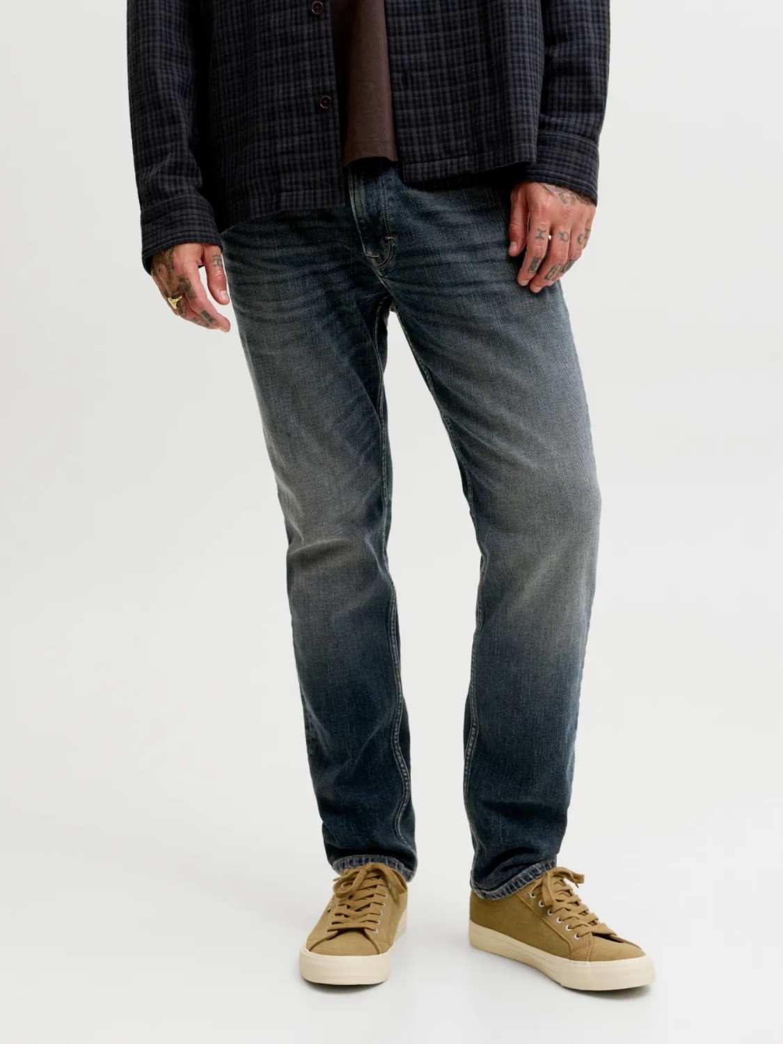 Jack & Jones Blugi barbati CLARK DUKE, cu talie medie si croiala Regular fit, Albastru inchis (SELECTATI MARIMEA: 33, SELECTATI LUNGIMEA: 32)