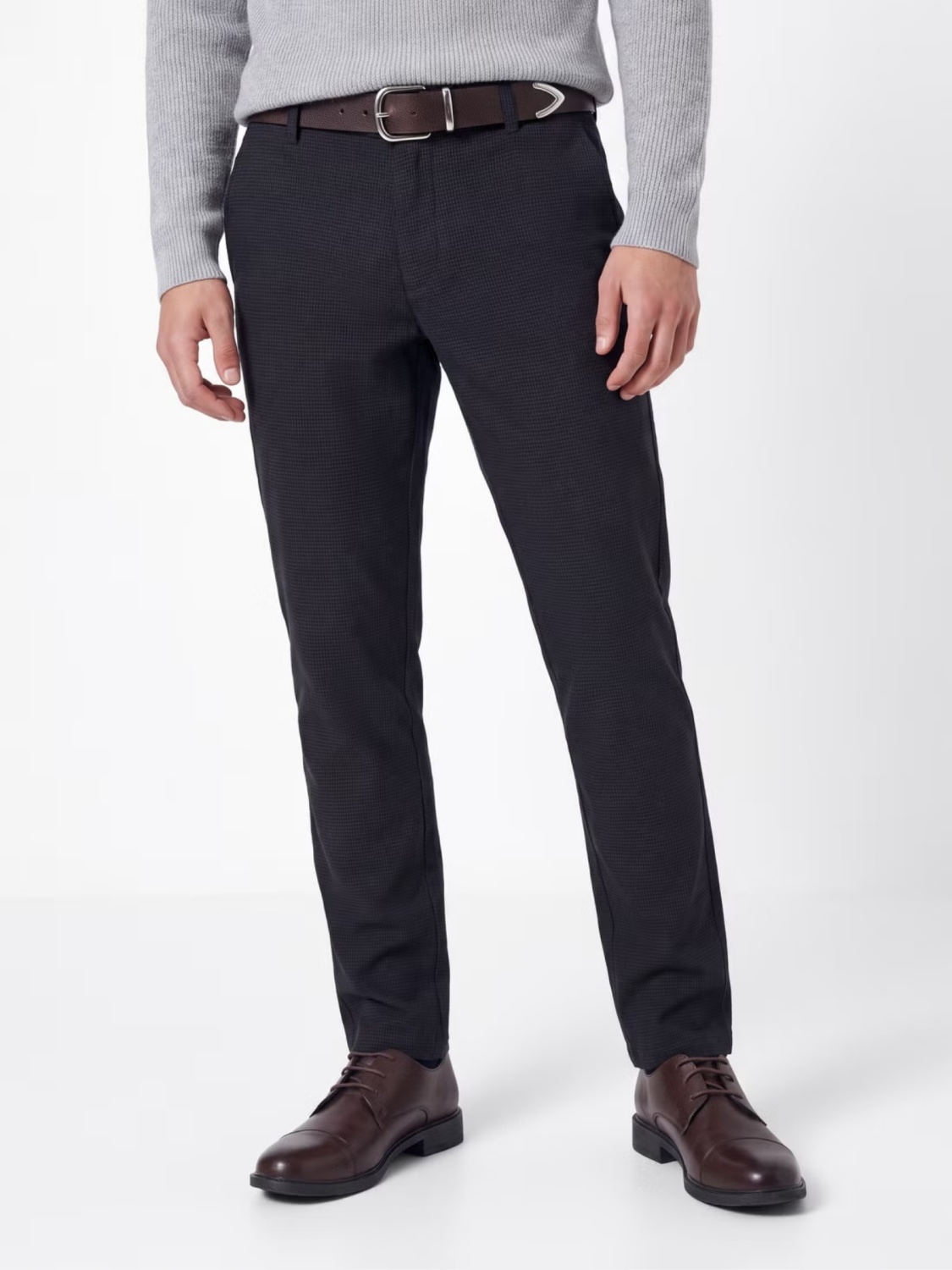 Jack & Jones Pantaloni chino, barbati, cu talie joasa, Slim fit, JPSTMARCO BOWIE, Bleumarin inchis (SELECTATI MARIMEA: 32, SELECTATI LUNGIMEA: 32)