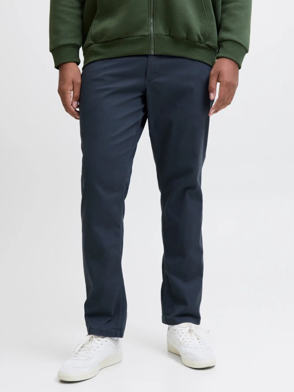 Jack & Jones Plus Pantaloni chino, JPSTMARCO JJDAVE, barbati big sizes, Slim Fit, Bleumarin inchis (SELECTATI MARIMEA: 48, SELECTATI LUNGIMEA: 32)
