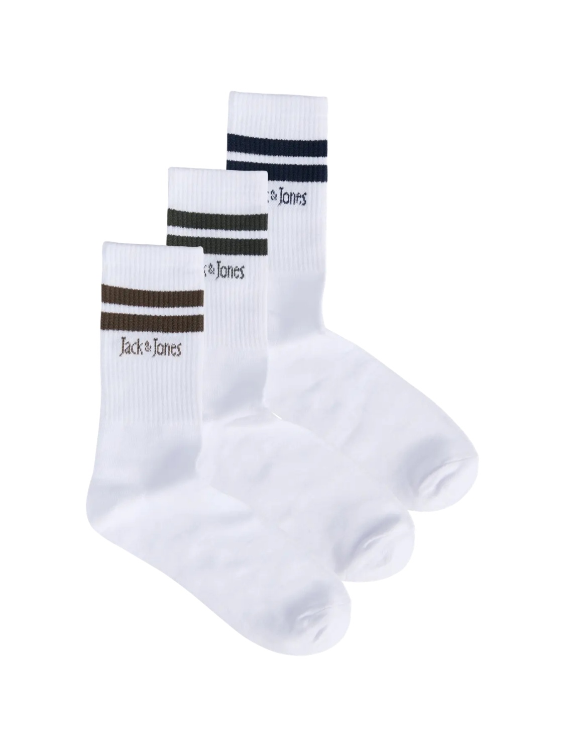 Jack & Jones Set 3 perechi de sosete, barbati, Alb (SELECTATI MARIMEA: Universala)